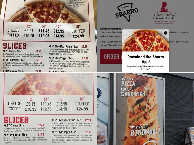 Sbarro Heathrow Menu