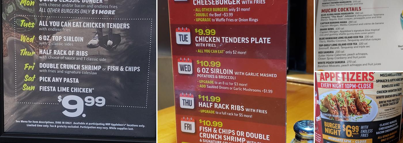 Applebee's Grill + Bar Menu
