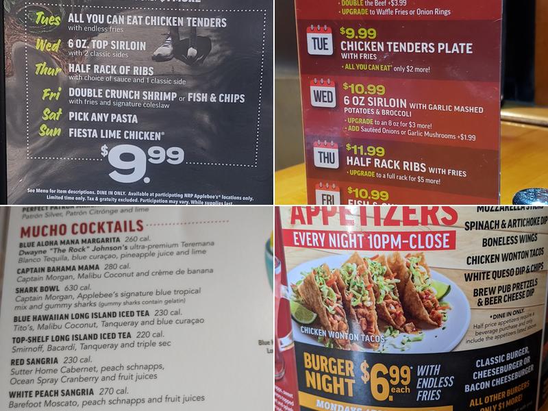 Applebee's Grill + Bar Menu