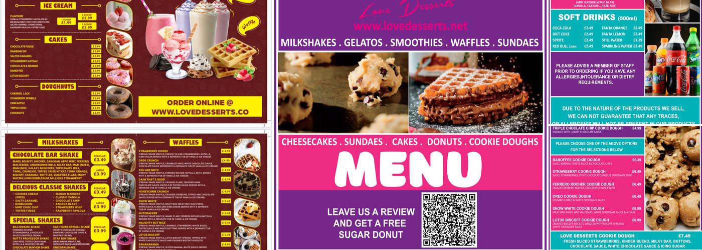 Love Desserts Menu