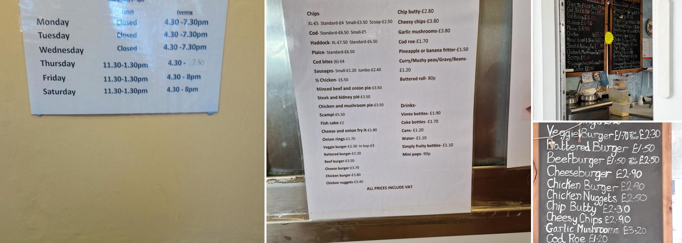 Highlanes Fish & Chips Menu
