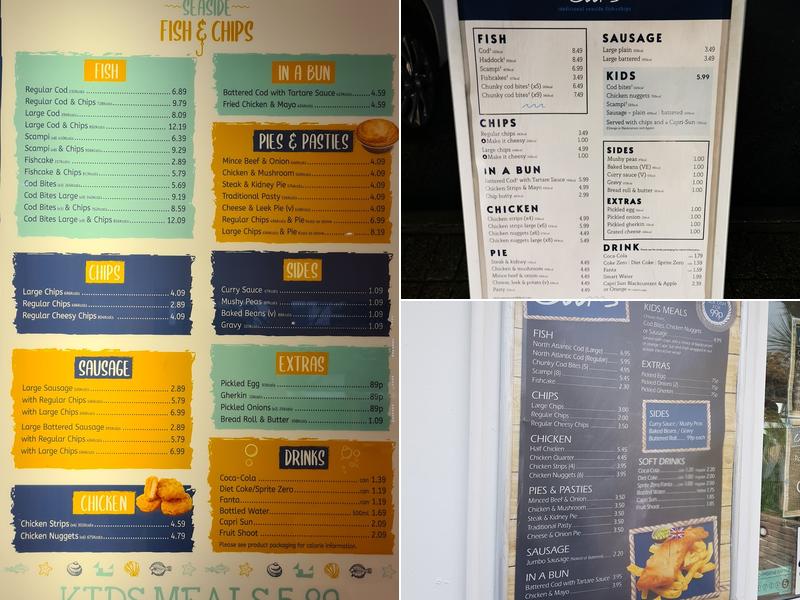 Cook's (of St. Ives) Menu