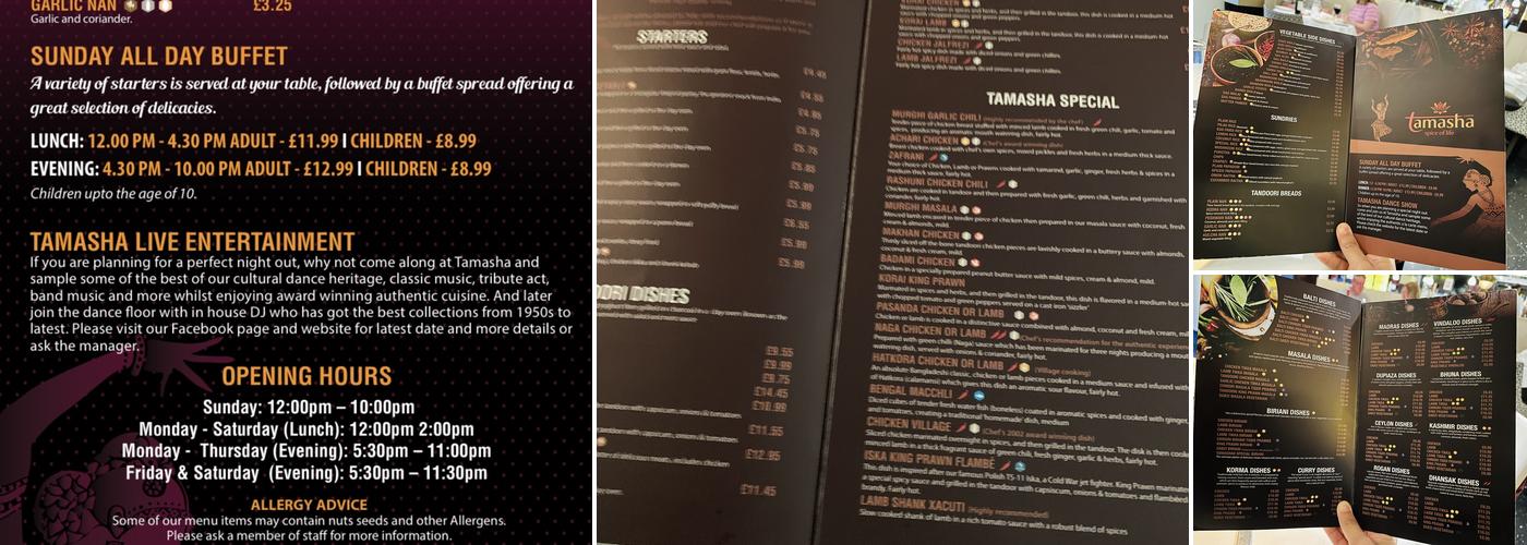 Tamasha Lindfield Menu