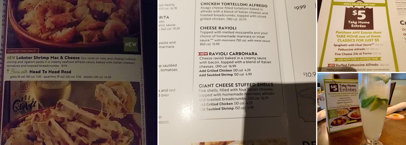 Olive Garden Italian Restaurant Menu