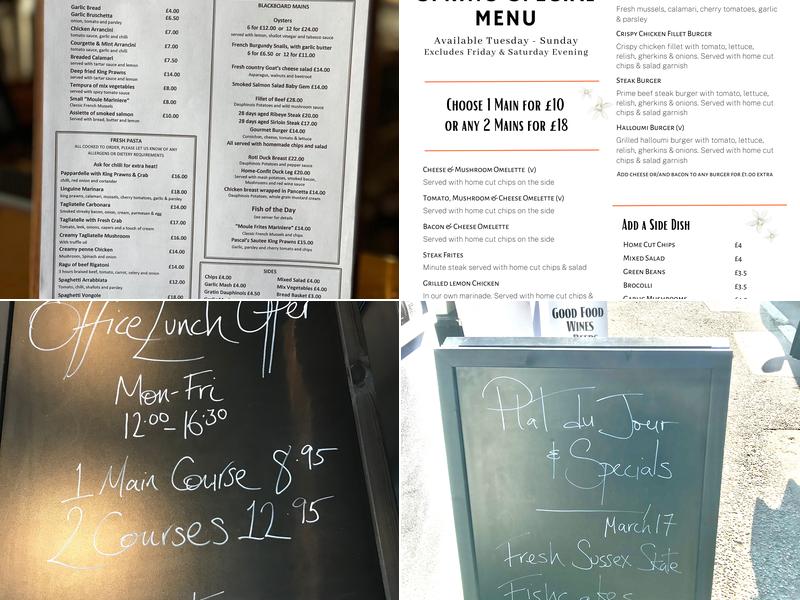 Pascal’s Brasserie Haywards Heath Menu