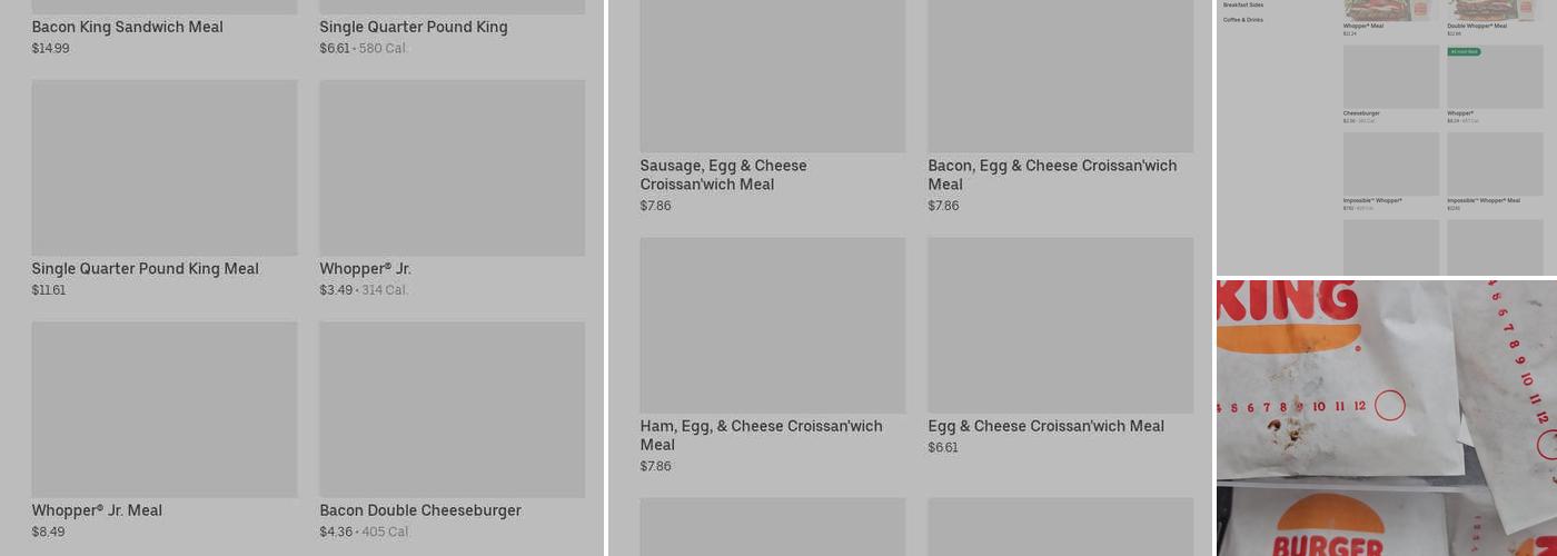 Burger King Menu