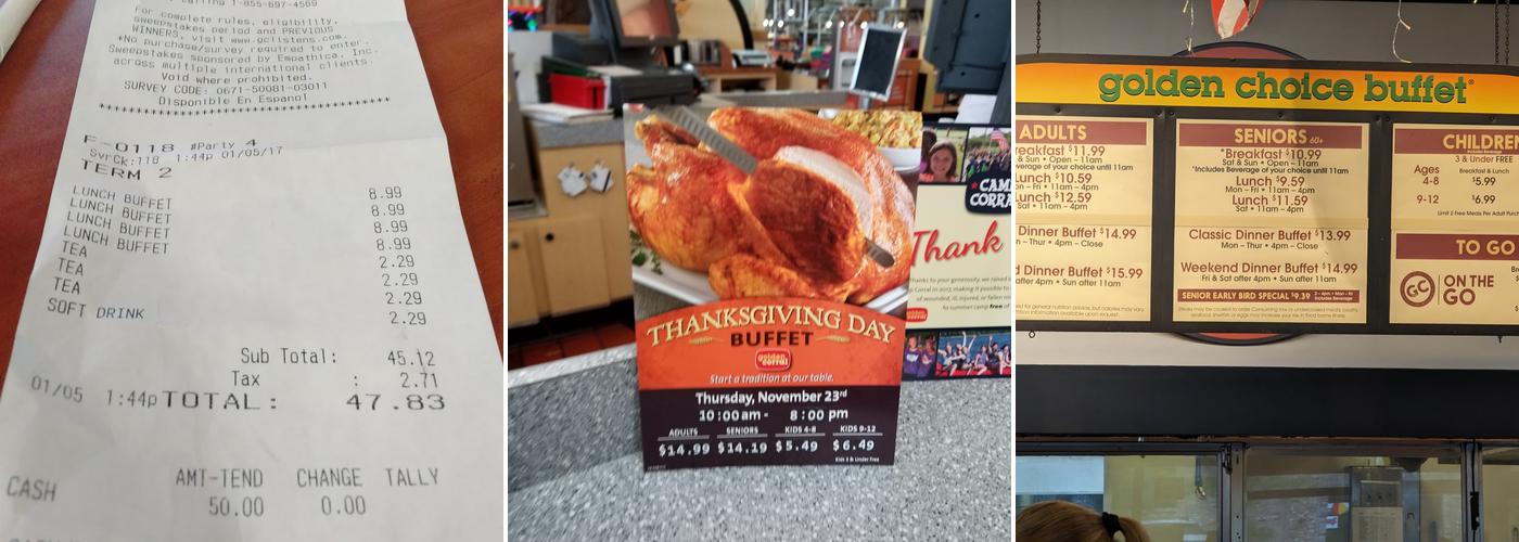 Golden Corral Buffet & Grill Menu