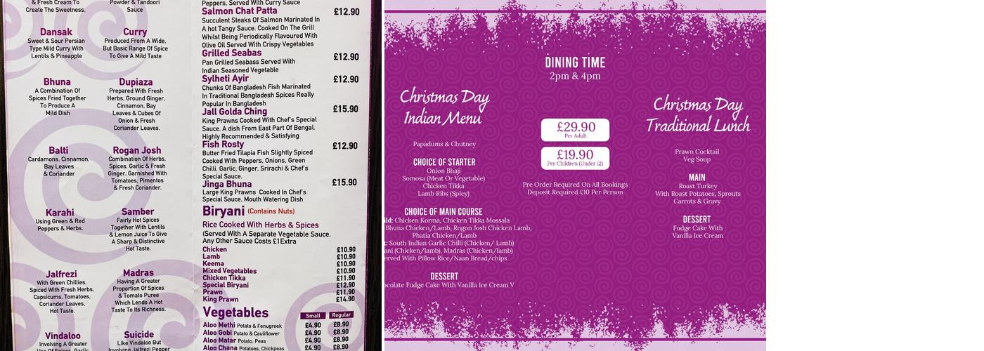 Purple Pakora Hazel Grove Menu
