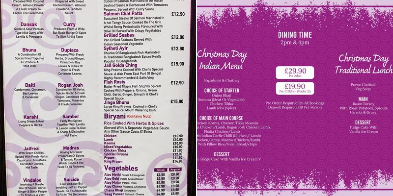Purple Pakora Hazel Grove Menu