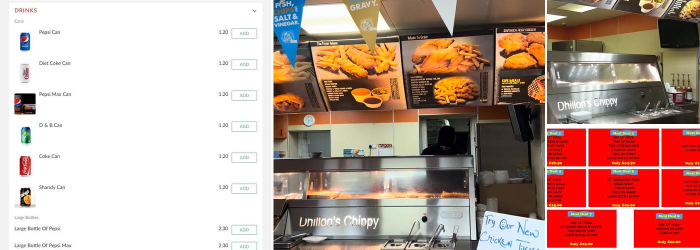 Dhillons Chippy Menu