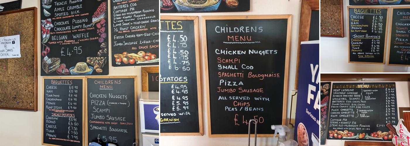 Silver Sands Heacham Menu