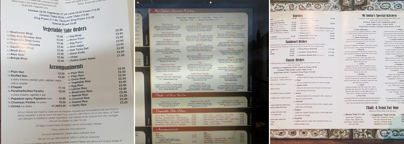 Sapphire Star Menu