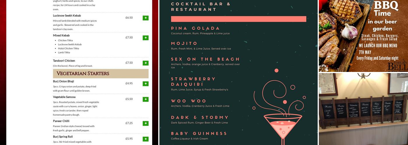 The Burj at The Bell (West Overton) Menu