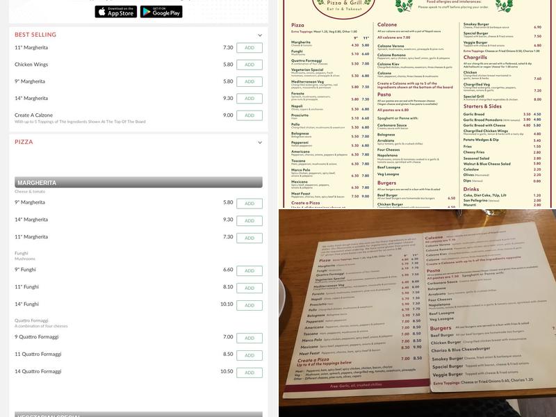 Origano Hebden Bridge Menu