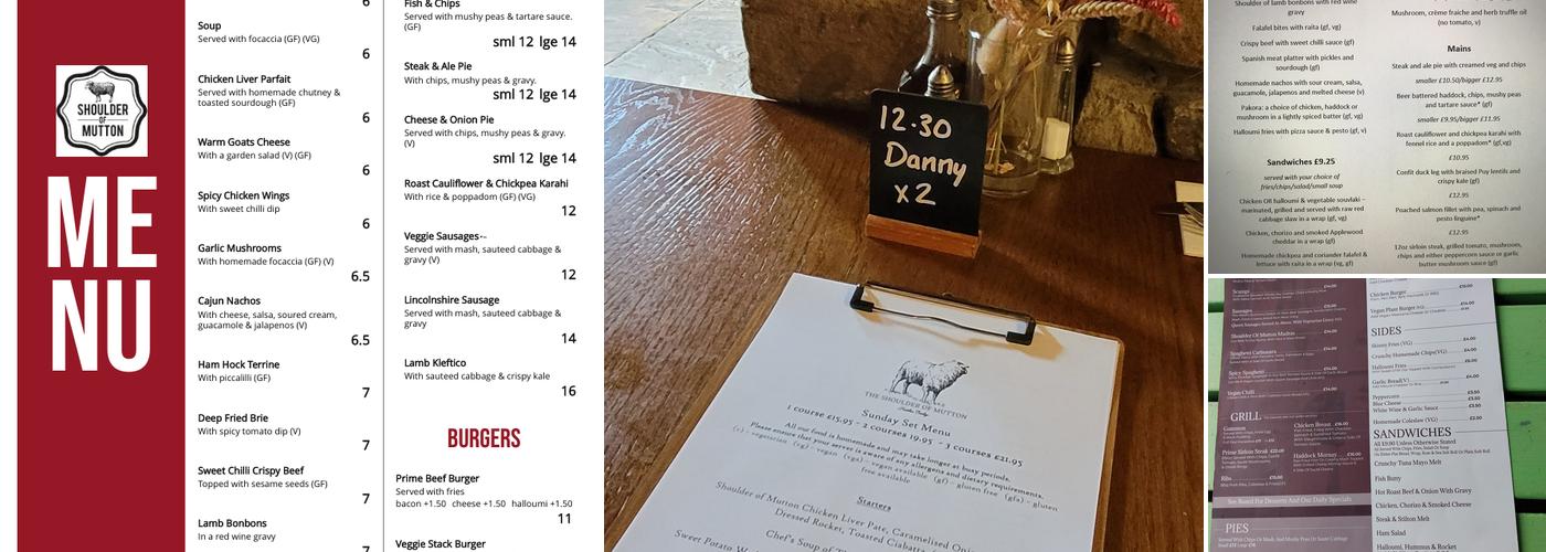 Shoulder Of Mutton Inn Menu