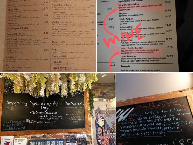 Leila's Kitchen Menu