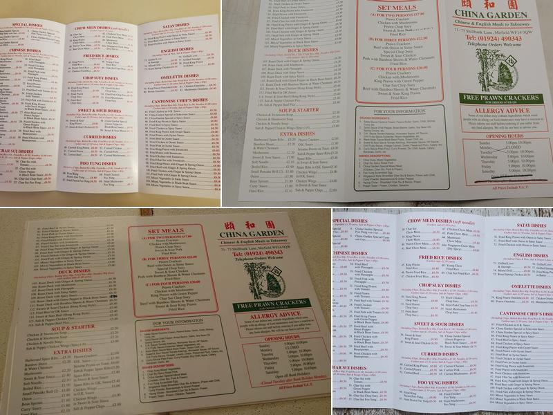 China Garden Menu