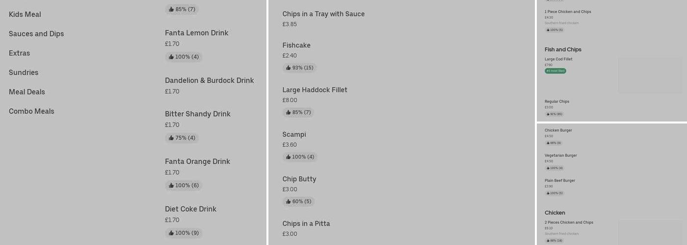 Trocadero Fish Bar Menu