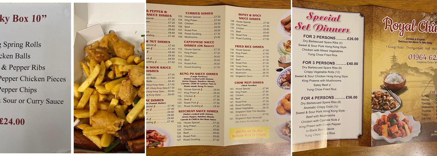 Royal China Takeaway Menu
