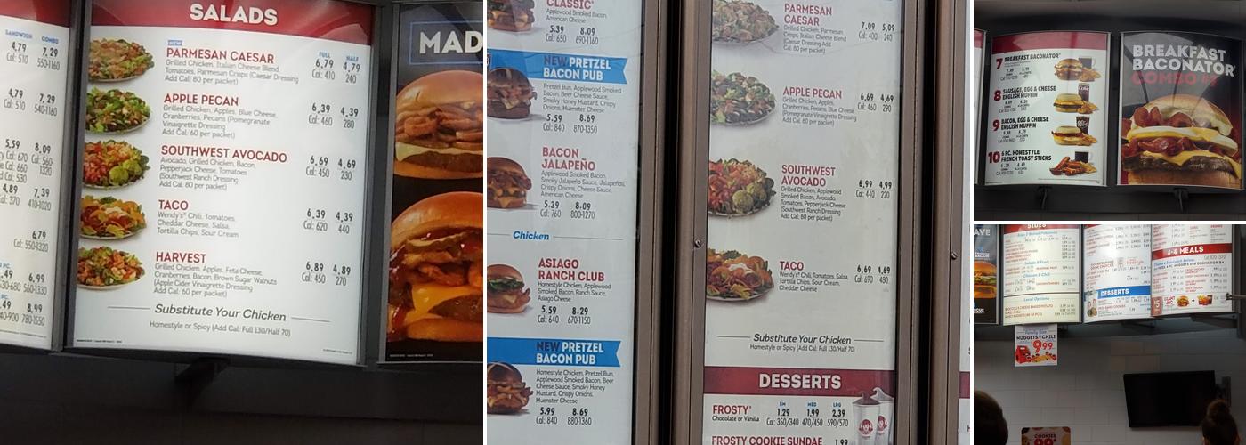 Wendy's Menu