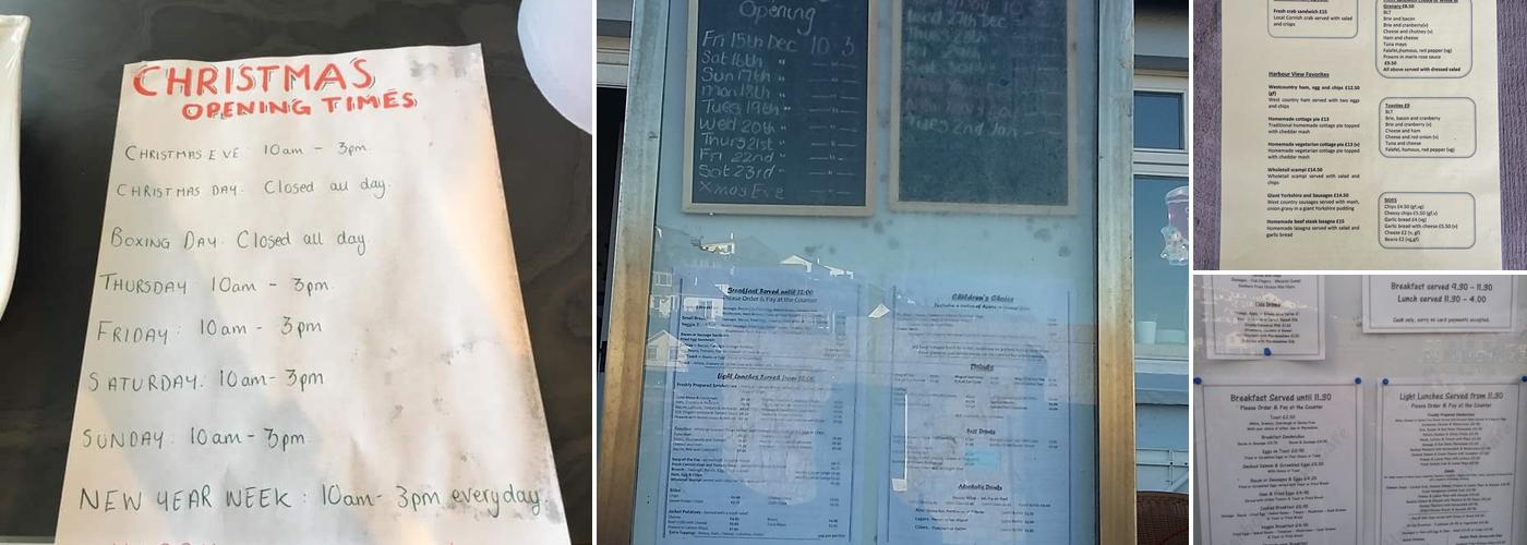 Harbour View Cafe Menu