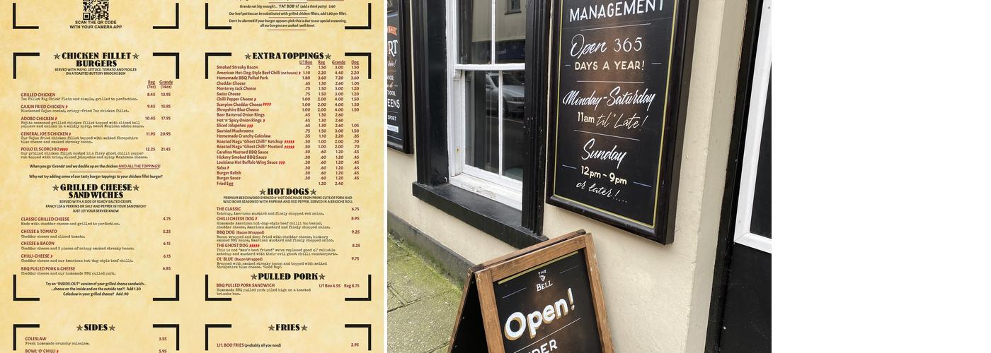 The Bell Inn Menu
