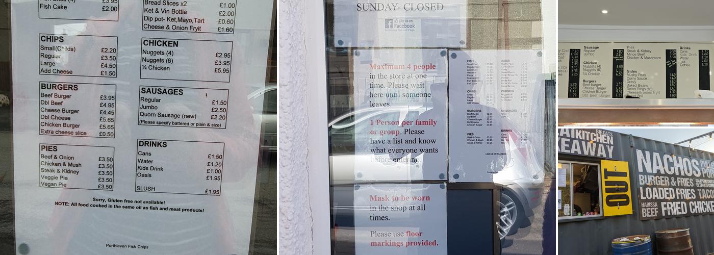Porthleven Fish & Chips Menu