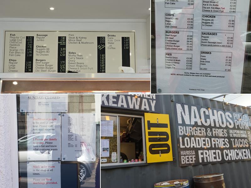 Porthleven Fish & Chips Menu
