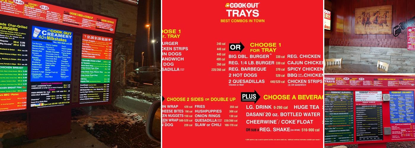 Cook Out Menu