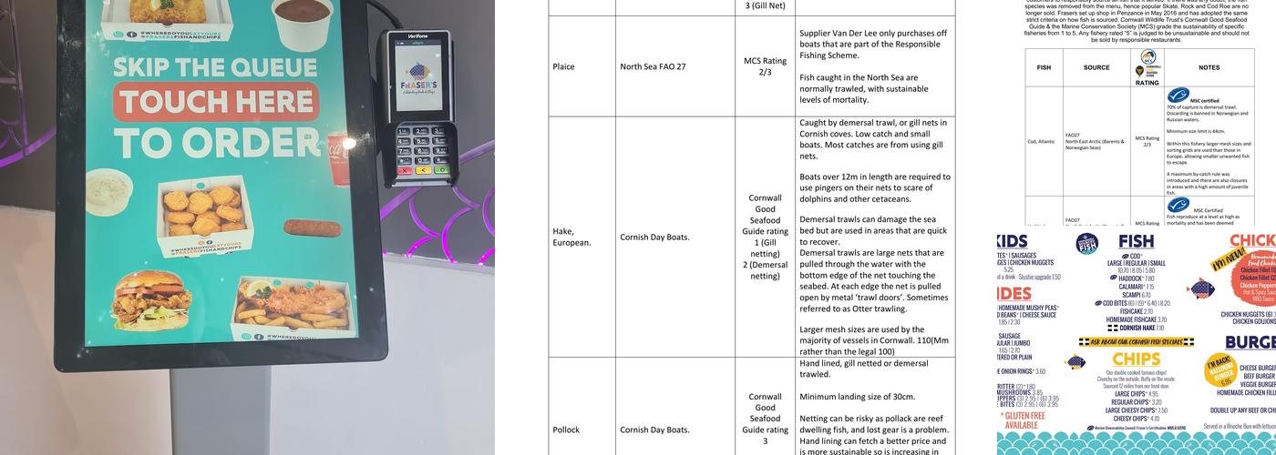 Fraser's Fish & Chips Menu