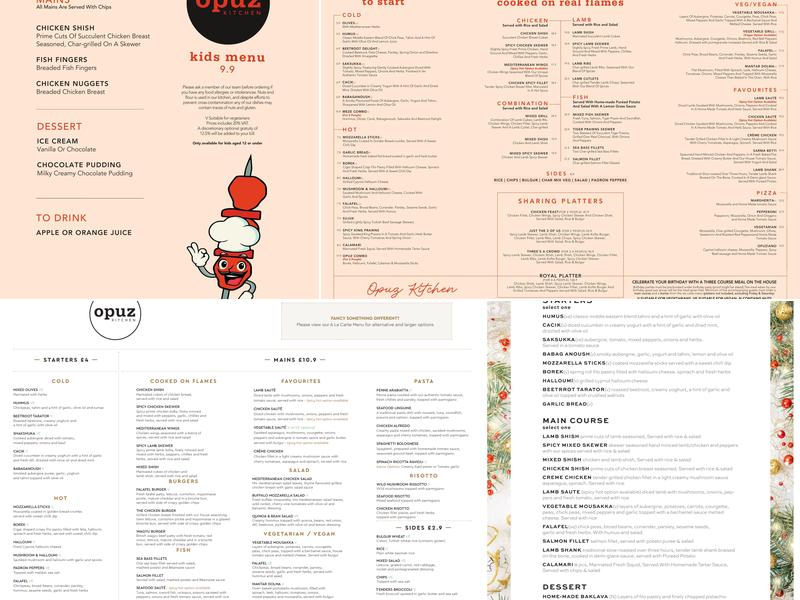 Opuz Kitchen & Bar Hemel Menu