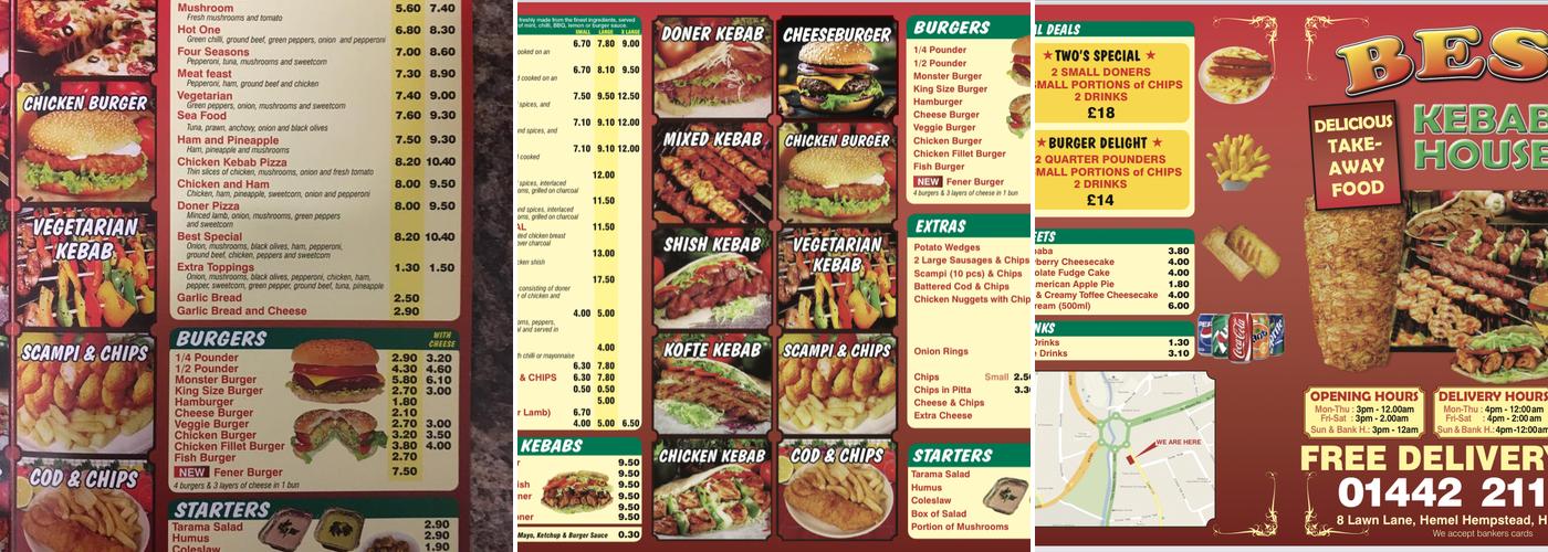 Best Kebab House Menu