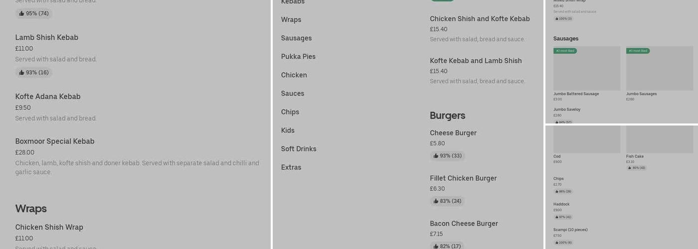 Boxmoor Fish Bar & BBQ Menu