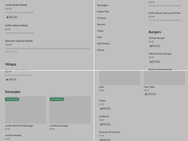 Boxmoor Fish Bar & BBQ Menu
