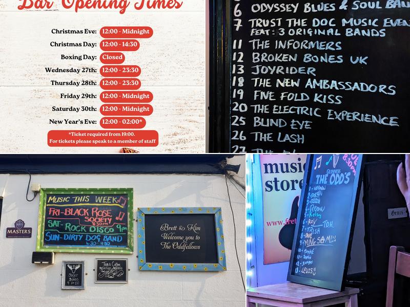 Oddfellows Arms Menu