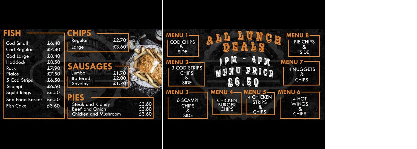 Riverside Fish and Chips Menu