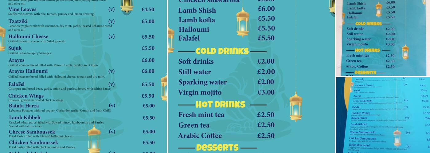 YALLA YALLA Lebanese Grill Menu