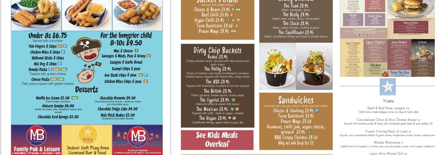 The Lacon Arms Menu