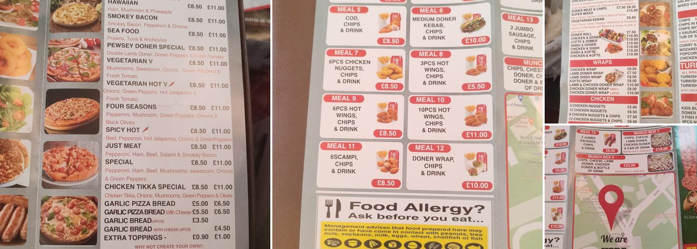 Pewsey Fast Food Centre Menu