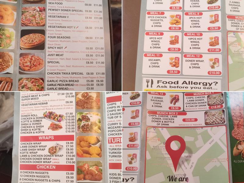 Pewsey Fast Food Centre Menu