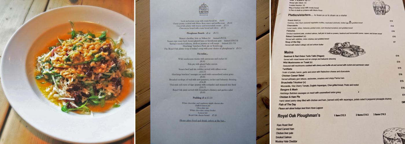 The Royal Oak Menu