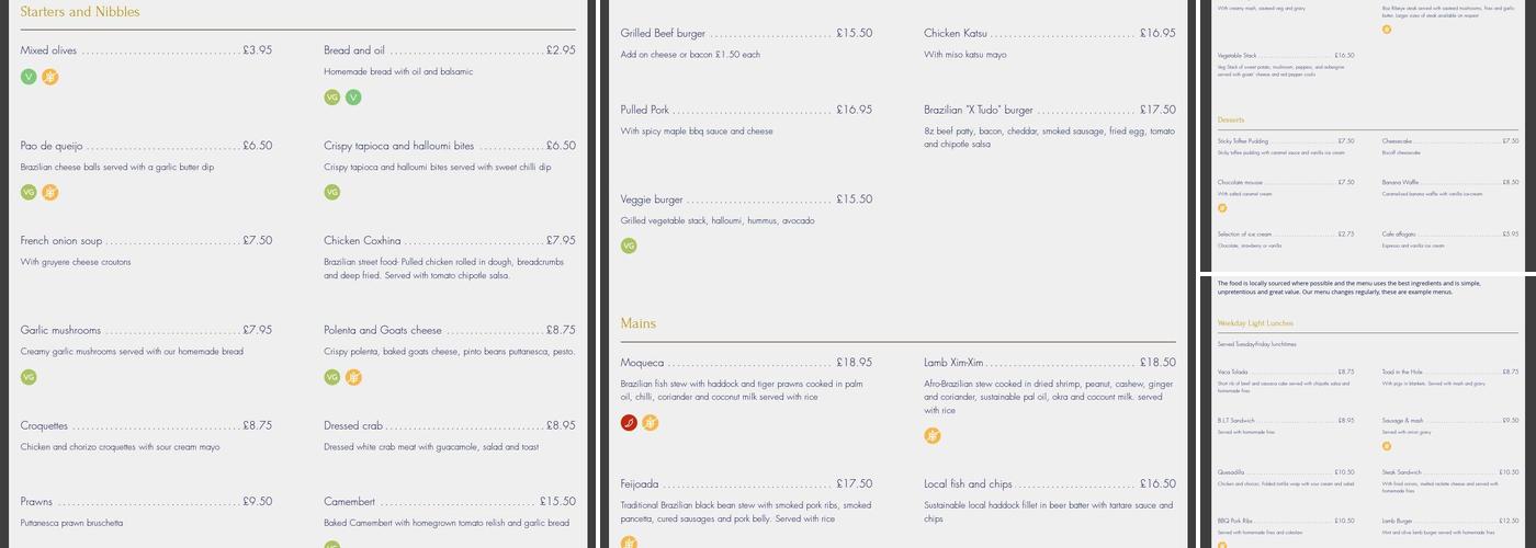 The Wheatsheaf Pub And Dining Menu