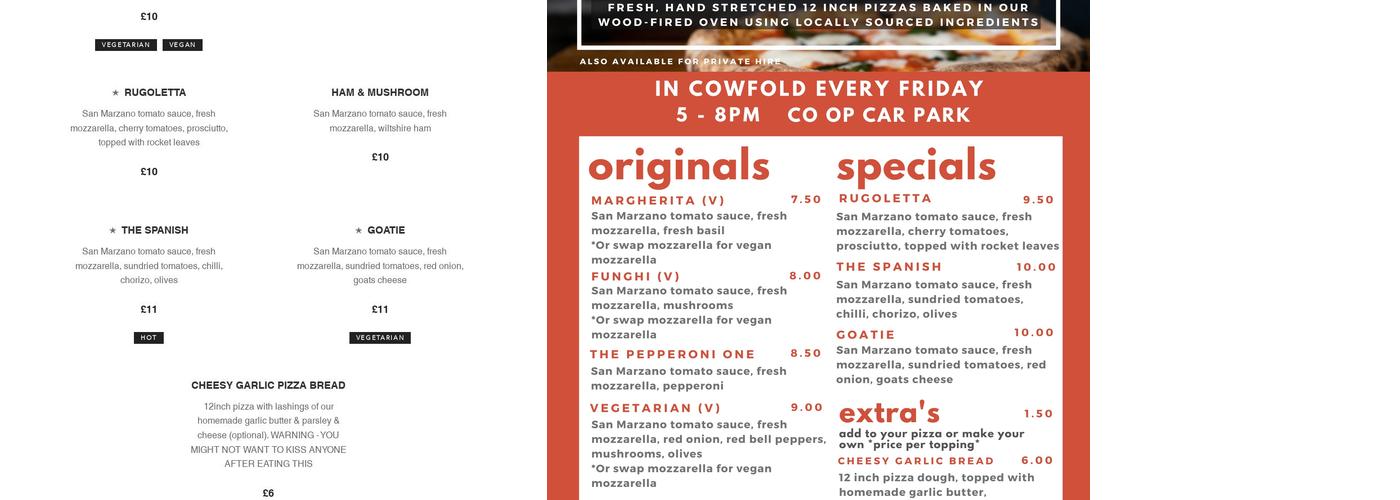 Fratellopizzaco Menu