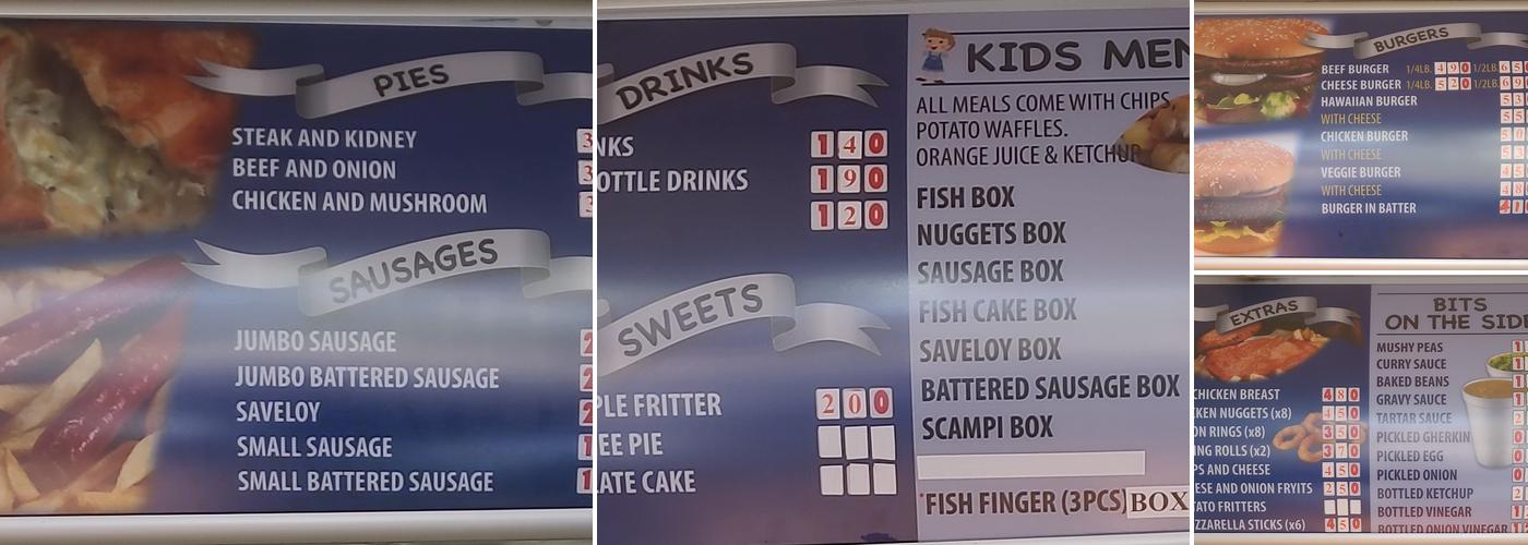 King Fish Takeaway Menu
