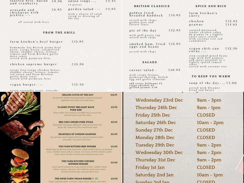 The Farm Kitchen Menu