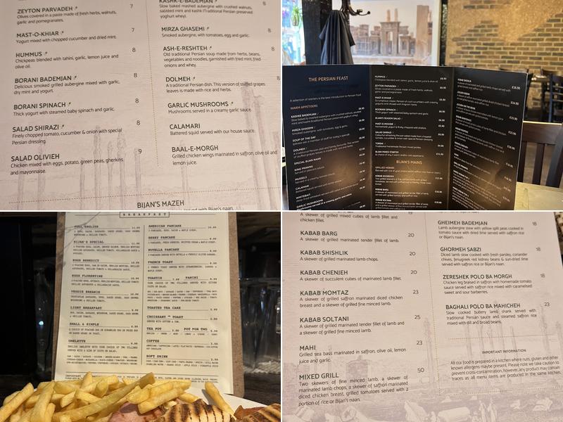 Bijan's Kitchen Menu