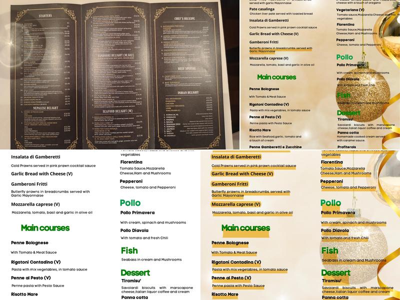Bombay Dining Menu