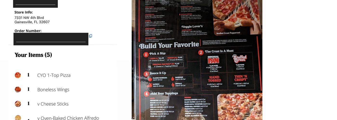 Pizza Hut Menu