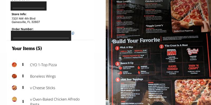 Pizza Hut Menu