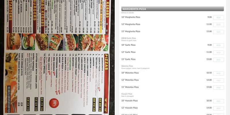 The Flamez Menu